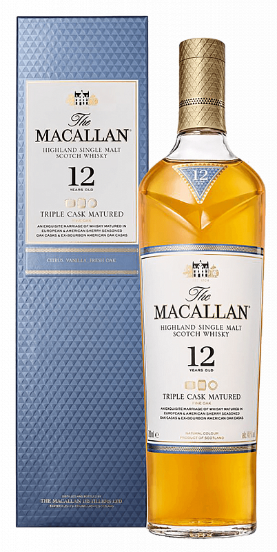 Виски Макаллан Трипл Каск Мэйчурд 12 лет Хайлэнд односолодовый шотландский виски в подарочной упаковке - 0.7 л