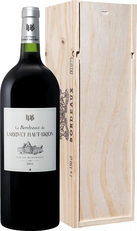 Вино Ле Бордо де Ларриве О-Брион Бордо АОС в деревянной подарочной упаковке 2015 1.5 л