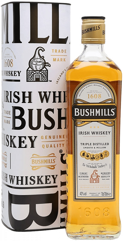 Виски Бушмиллс Ориджинал Купажированный Ирландский Виски в подарочной упаковке 0.7 л