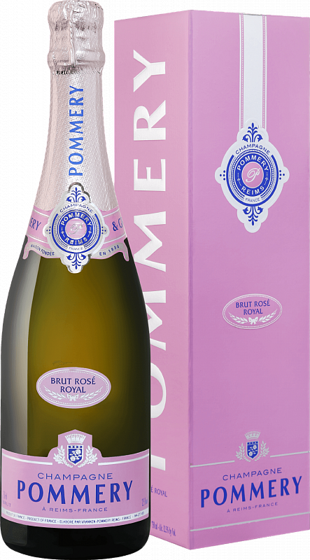 Игристое вино и шампанское Поммери Брют Розе Руаял Шампань AOP в подарочной упаковке 0.75л