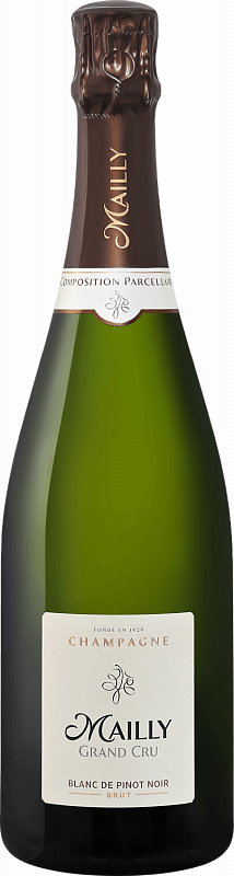 Игристое вино и шампанское Майи Гран Крю Брют Блан де Пино Нуар Шампань AOC - 0.75л