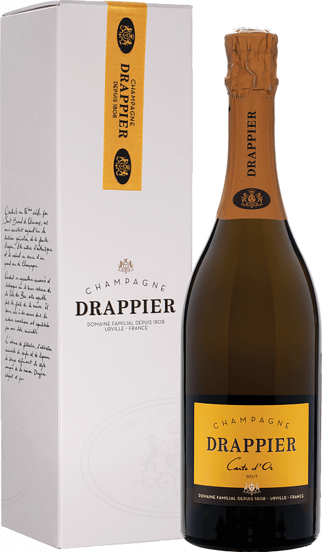Игристое вино и шампанское Драпье Карт д’Ор Брют Шампань AOP в подарочной упаковке - 0.75л