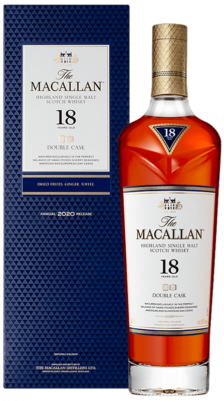 Макаллан Дабл Каск 18 лет Хайлэнд односолодовый шотландский виски в подарочной упаковке 0.7 л