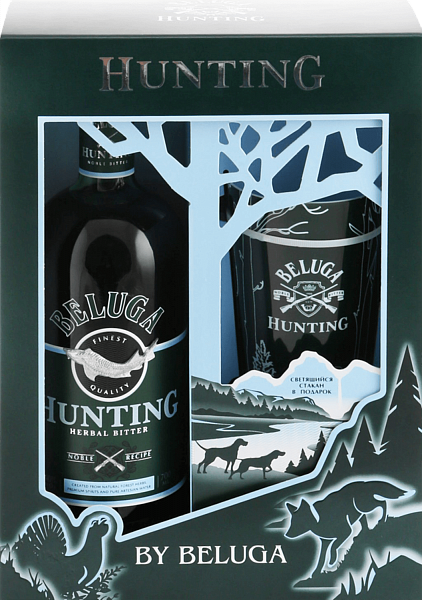 Beluga Hunting Herbal Bitter (gift box with a glass), 0.7л