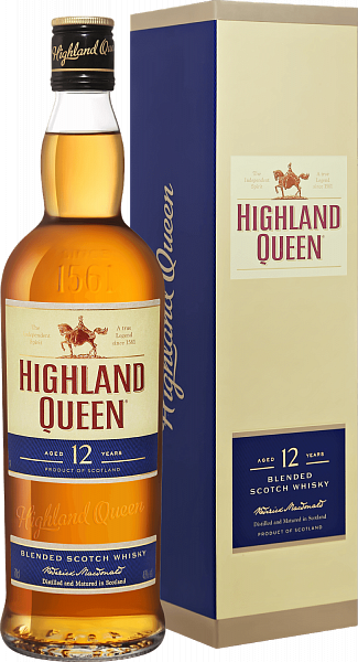 Highland Queen Blended Scotch Whisky 12 y.o. (gift box), 0.7л