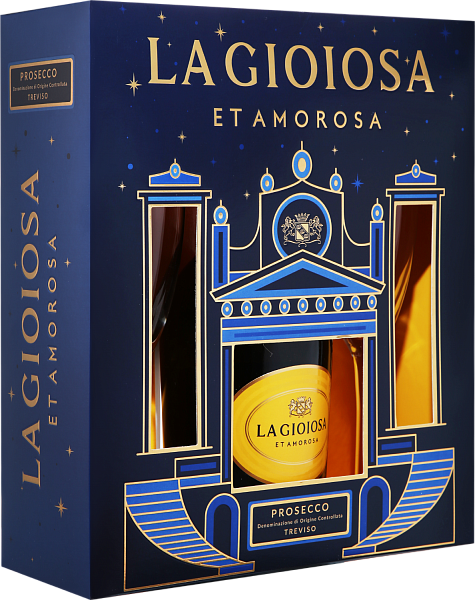 La Gioiosa Prosecco DOC in gift box with two glasses, 0.75 л в Калининграде