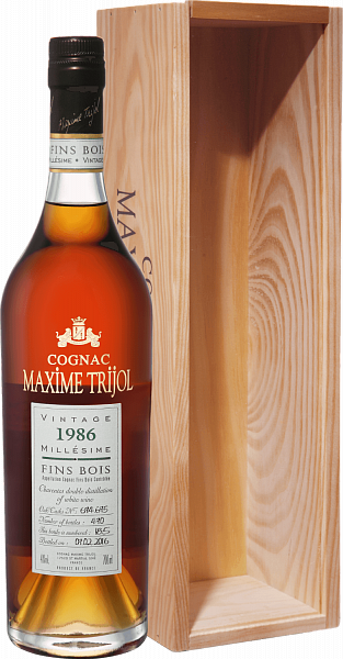 Maxime Trijol Cognac Fins Bois 1986 (gift box), 0.7л